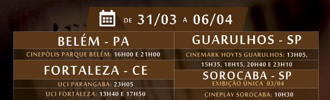 Datas de Cinemas