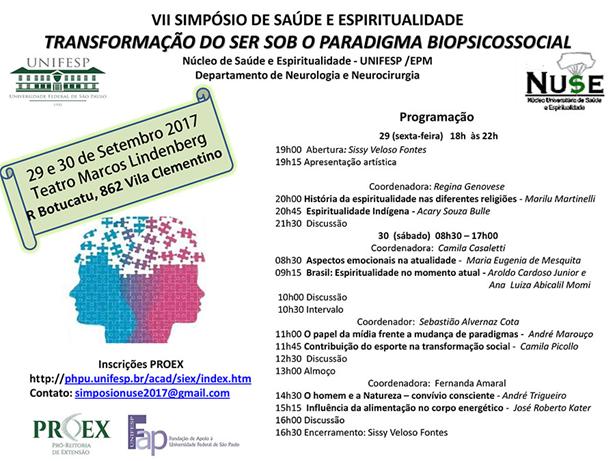 VII Simpsio de Sade e Espiritualidade - NUSE (Ncleo de Sade e Espiritualidade - UNIFESP/EPM)