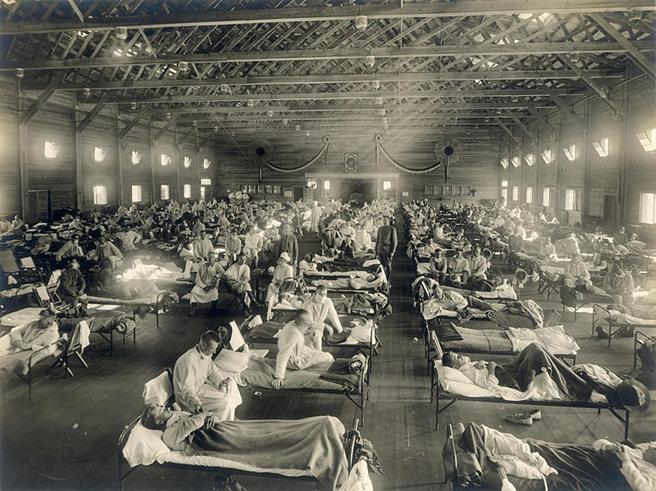 File:Emergency hospital during Influenza epidemic, Camp Funston, Kansas - NCP 1603.jpg