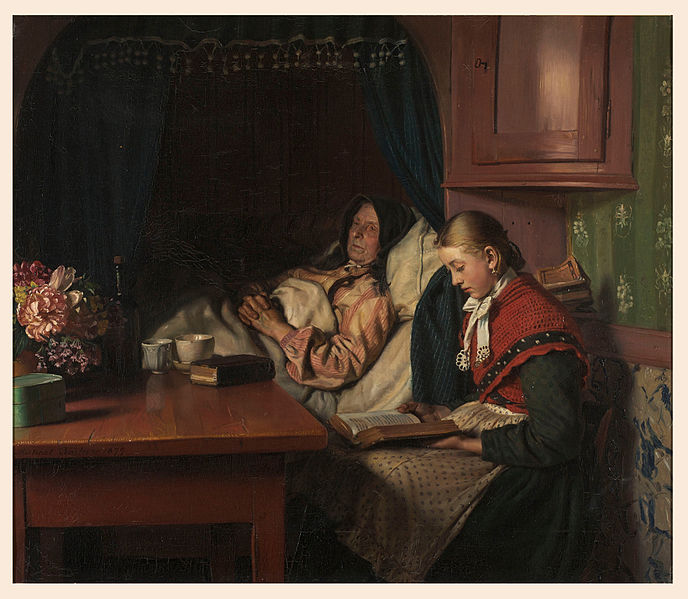 Arquivo: Michael Ancher - By Grandmothers sickbed - Google Art Project.jpg