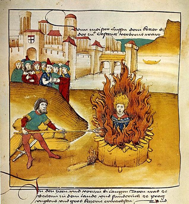Ficheiro: Spiezer Chronicle Jan Hus 1485.jpg