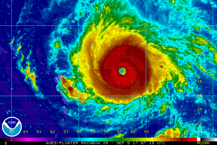Arquivo: Hurricane Irma 5 de setembro GOES Floater Rainbow IR view.gif
