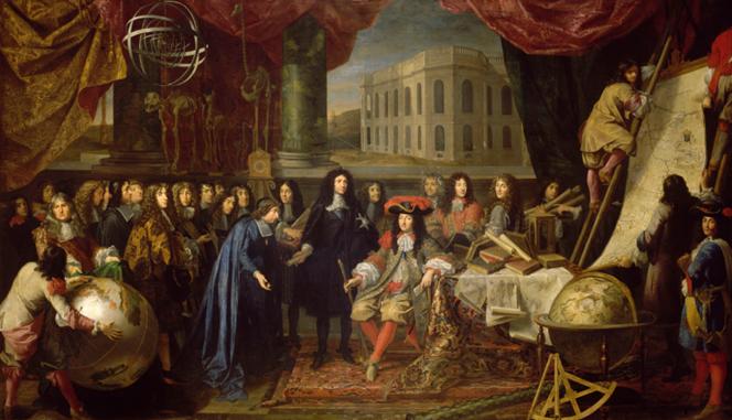 Arquivo: Colbert apresentando os membros da Royal Academy of Sciences a Louis XIV em 1667.PNG