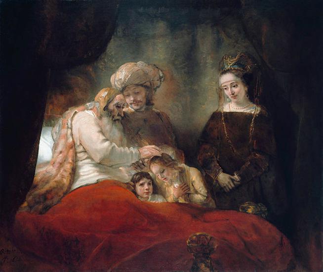 Arquivo: Rembrandt - Jacob Blessing the Children of Joseph - WGA19117.jpg