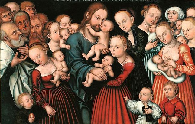 Ficheiro: Cranach, o Cristo Ancio, abenoando as crianas.jpg