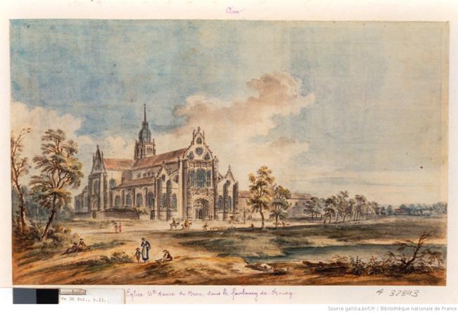 [Eglise Notre-Dame de Brou dans le faubourg de Bourg-en-Bresse] : [dessin] / Lallemand