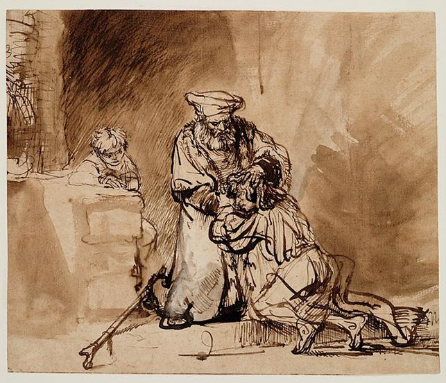 699px-Prodigal_son_by_Rembrandt_(drawing,_1642)
