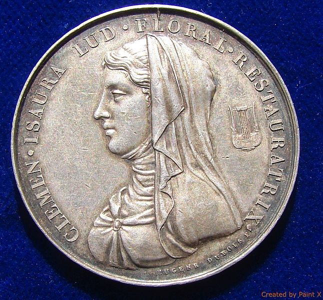 Toulouse_France_Silver_Medal_1819_Clmence_Isaure,_obverse