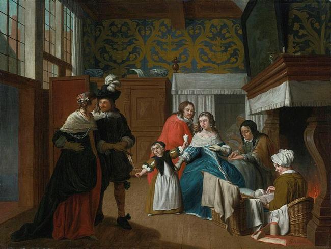 Jan_Josef_Horemans_the_Younger_-_A_sick_woman_with_her_family_and_attendants_in_an_interior