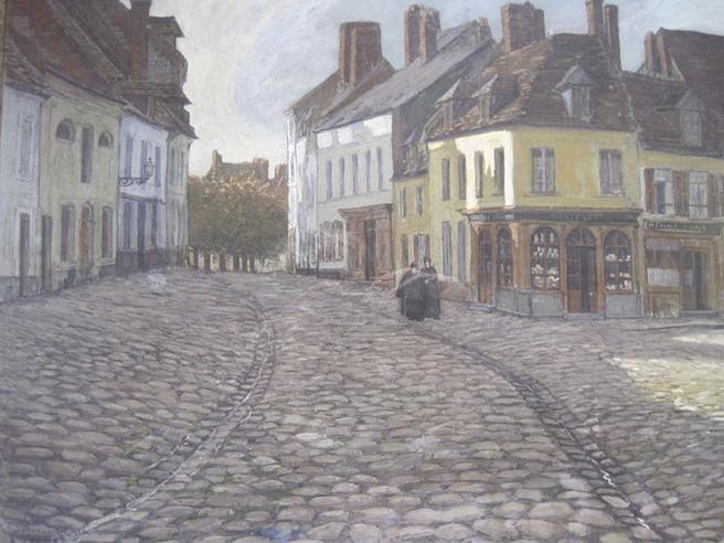 File:Albert Lechat , la place de l'�glise � Montreuil-sur-Mer 1907.JPG